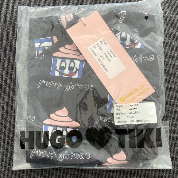 Hugo Loves Tiki Cupcake Sweatshirt NWT - Picture 2 of 3